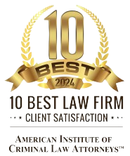 10 Best, Attorney Client Satisfaction Badge from the American Institute of Criminal Law Attorneys
